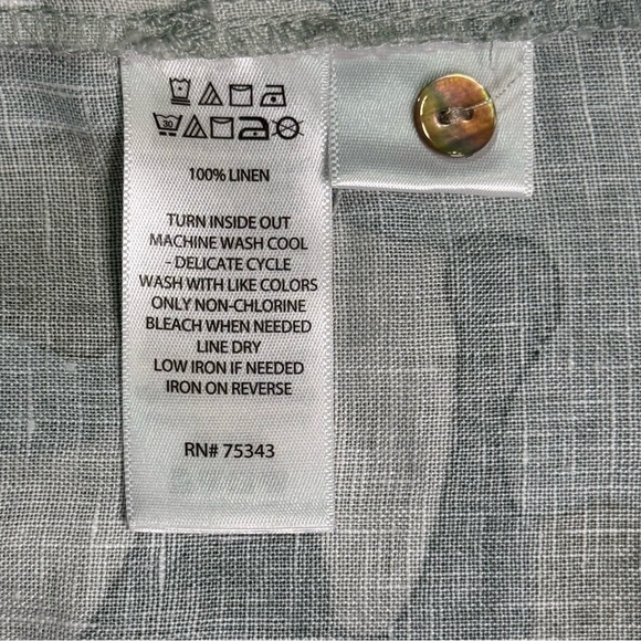 C&C California 100% Linen Green Camo Shirt Dress size Medium - Picture 9 of 9